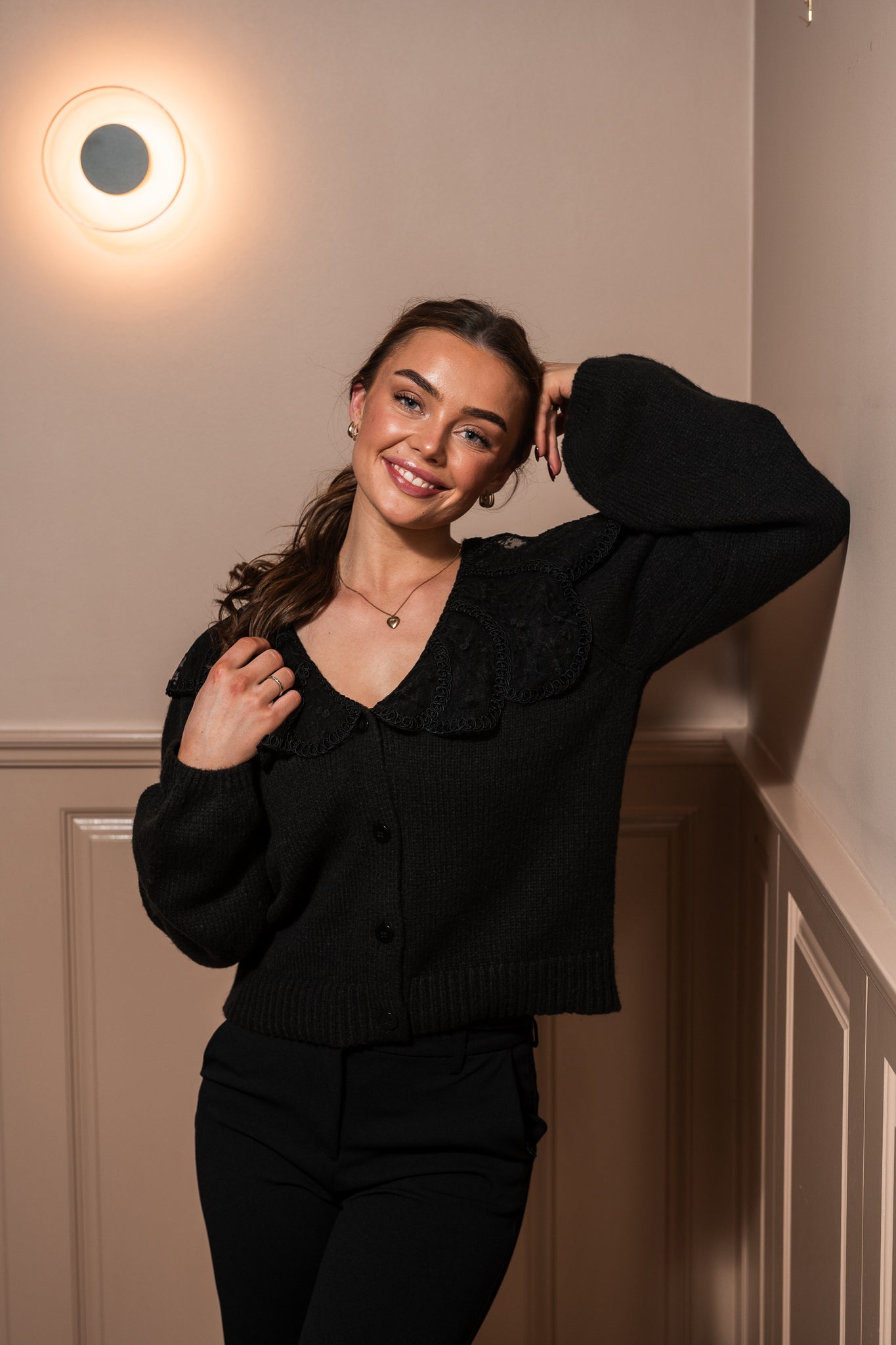 PCABBY Knit Cardigan - Black